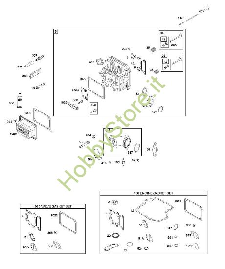 E - Testata, set guarnizioni motore, set guarnizioni valvola, collettore di aspirazione, valvole B&S - 21 €¦ 21R602-0014-H5 brand Stihl
